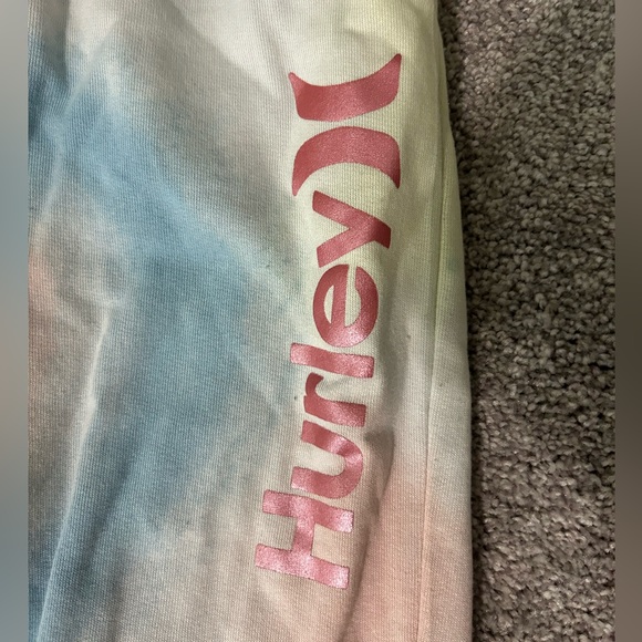 Girl Hurley Sweatpants Size Large 12-14 Rainbow Tie Dye - Picture 2 of 4